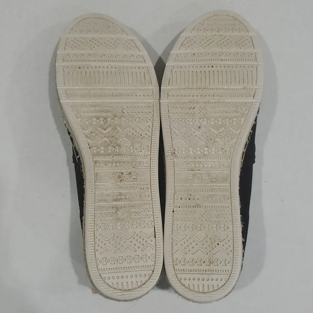 Skechers BOBS breeze memory foam platform espadrilles black size 8.5